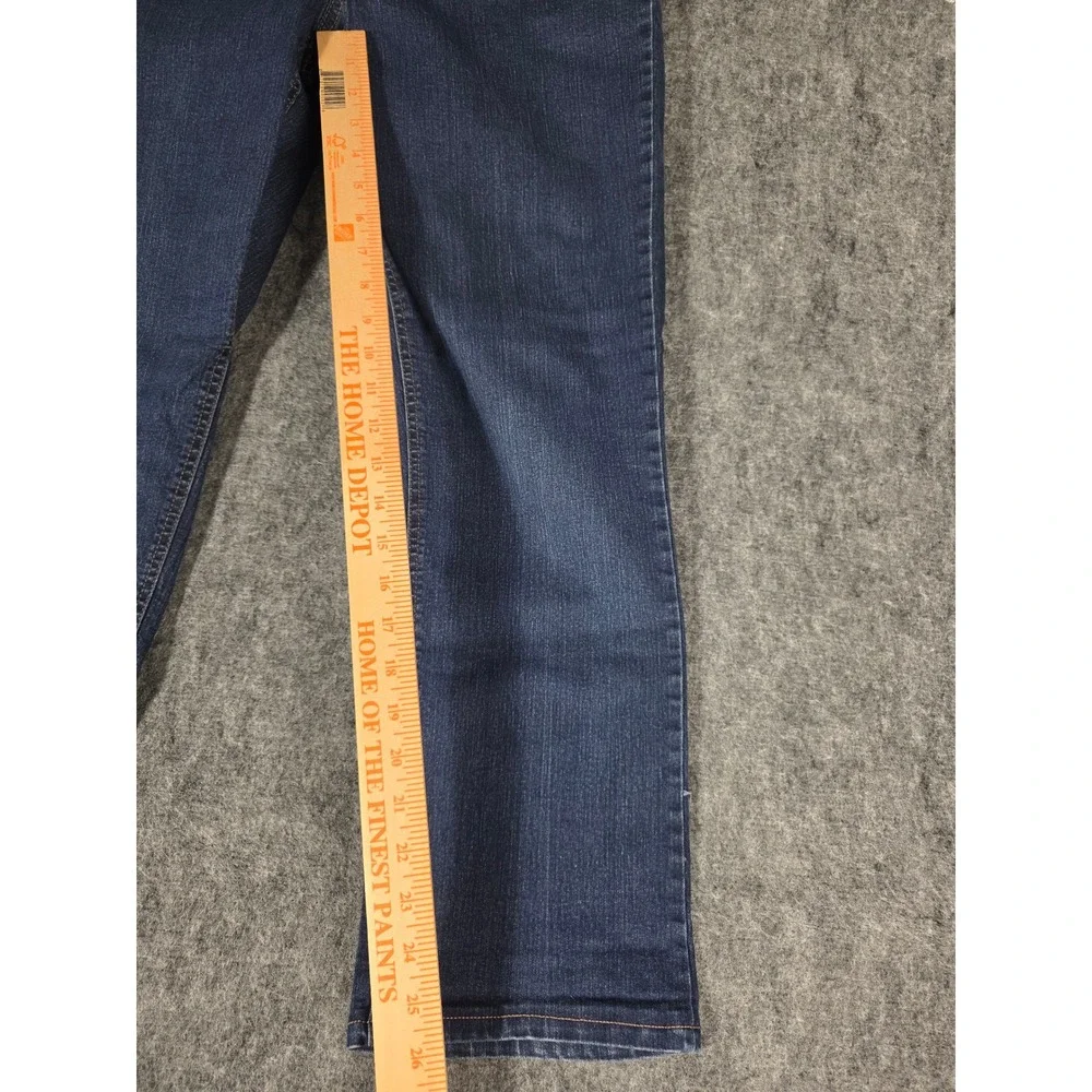 Jones New York Jeans Womens 14 Short Lexington Straight Blue Denim Pants Stretch - Picture 7 of 13